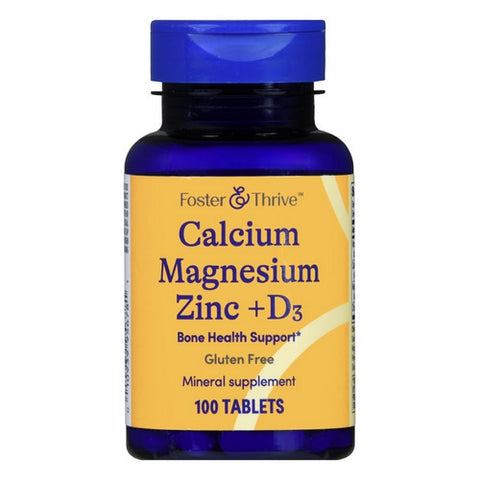 Calcium Magnesium Zinc + Vitamin D3 100 Tabs by Foster And Thrive