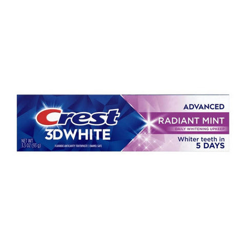 Crest, 3D White Fluoride Anticavity Toothpaste Radiant Mint, 3.3 Oz Crest