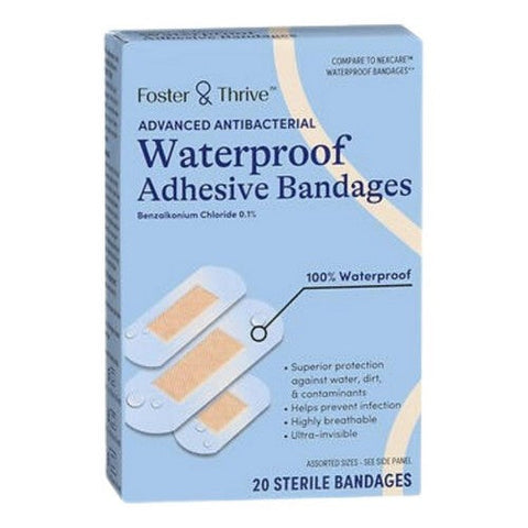 Foster And Thrive, Advanced Antibacterial Waterproof Adhesive Bandages, 20 Count Foster And Thrive