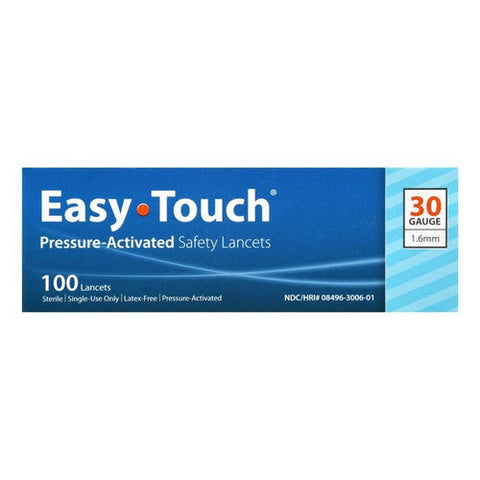Easy Touch, Pressure-Activated Safety Lancets 30 Gauge 1.6 Mm, 100 Count Easy Touch