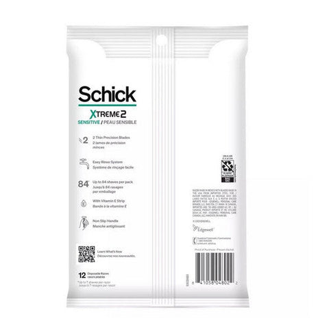 Schick, Schick Xtreme2 Sensitive Razors, 12 Count