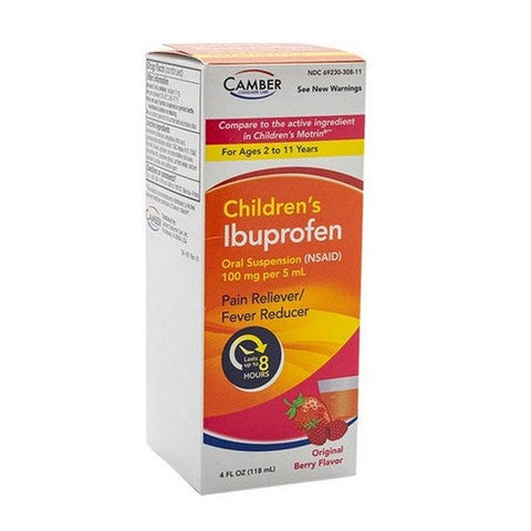 Camber, Children's Ibuprofen Suspension Original Berry, 100 Mg, 4 Oz Camber