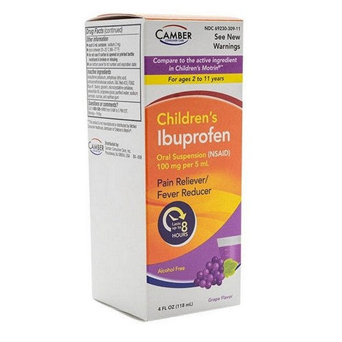 Camber, Children's Ibuprofen Suspension Grape, 100 Mg, 4 Oz Camber