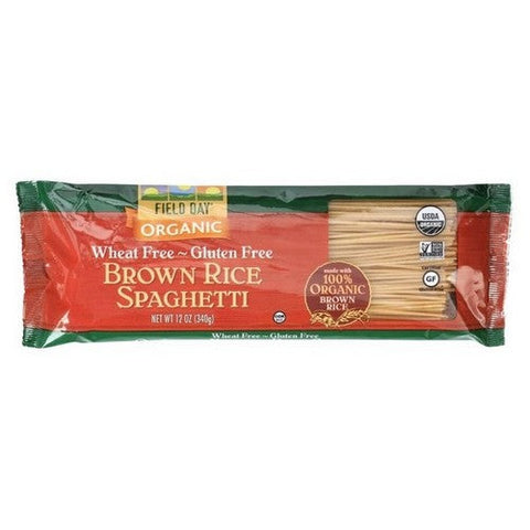 Field Day, Organic Pasta Spaghetti Brown Rice, 12 Oz (Case Of 12) Field Day