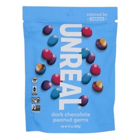 Unreal, Dark Chocolate Gems Peanut, 13 Oz (Case Of 9) Unreal