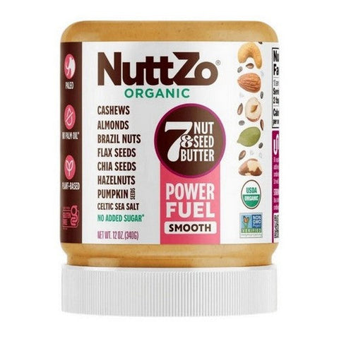 Nuttzo, Organic 7 Nut And Seed Butter Paleo Power Fuel Smooth, 12 Oz (Case Of 6) Nuttzo