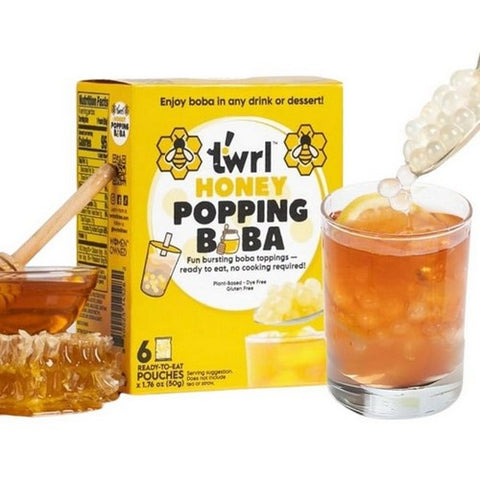 Twrl Milk Tea, Honey Popping Boba, 1.76 Oz X 6 Count (Case Of 6) Twrl Milk Tea