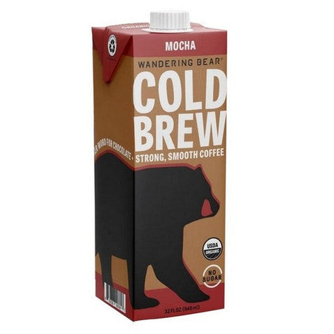 Wandering Bear, Cold Brew Strong Smooth Coffee With Mocha, 32 Oz (Case Of 6) Wandering Bear