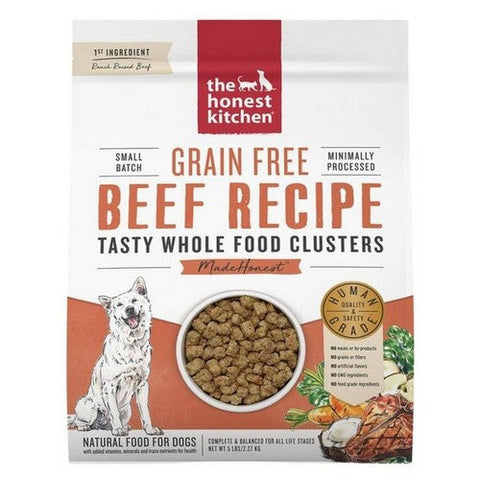 The Honest Kitchen, Whole Food Clusters Grain Free Beef Dry Dog Food, 5 Lbs (Case Of 6) The Honest Kitchen
