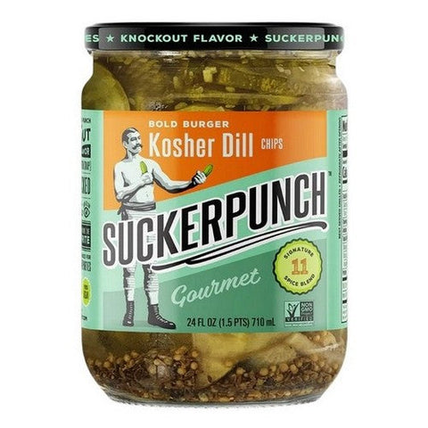 Suckerpunch, Pickle Chips Dill Bold Burger, 24 Oz (Case Of 6) Suckerpunch