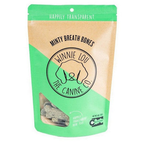 Winnie Lou, Minty Breath Bone Dog Treat, 4 Oz (Case Of 6) Winnie Lou