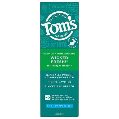 Tom's Of Maine, Wicked Fresh Natural Fluoride Toothpaste, 4 Oz (Case Of 6) Tom's Of Maine