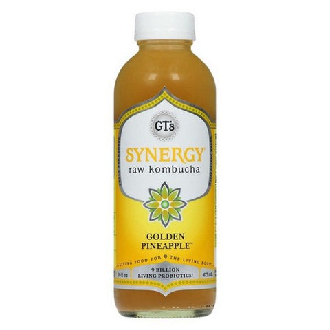 GT's, Organic Synergy Kombucha Golden Pineapple, 16 Oz (Case Of 12) GT's