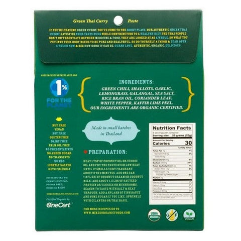 Mike's Organic Foods, Green Thai Curry Paste, 2.8 Oz (Case Of 6) Mike's Organic Foods