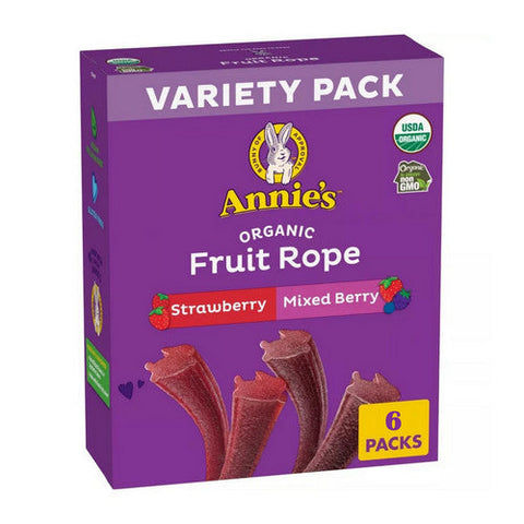 Annie's Homegrown, Organic Bunny Fruit Rope Berry Strawberry, 8.04 Oz (Case Of 6) Annie's Homegrown