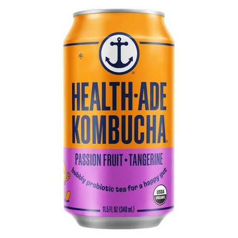 Health-Ade, Kombucha Passionfruit Tangerine Probiotic Tea, 11.5 Oz X 4 Count (Case Of 6) Health-Ade