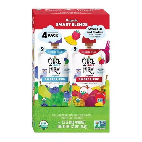 Once Upon A Farm, Baby Food Smart Blend 4 Pack, 12.8 Oz (Case Of 6) Once Upon A Farm