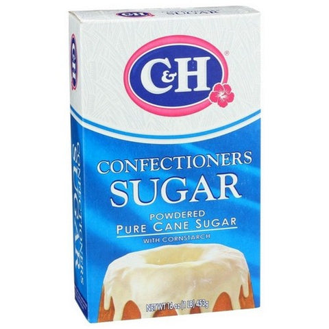 C & H, Pure Cane Sugar Powdered Confectioners Box, 16 Oz (Case Of 24) C & H