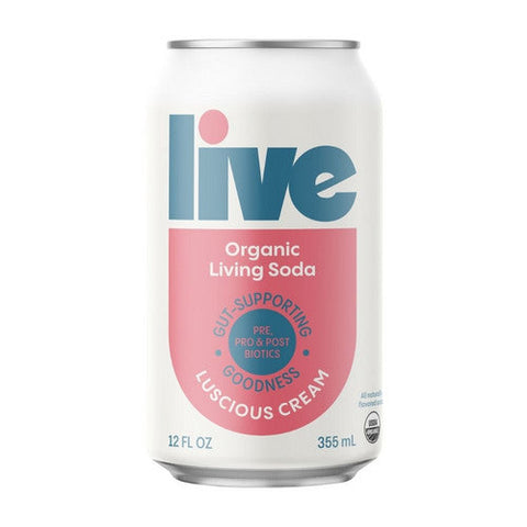 Live Soda, Organic Loscious Cream Soda, 12 Oz (Case Of 6) Live Soda
