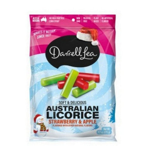 Darrell Lea, Christmas Strawberry And Apple Licorice, 9.7 Oz (Case Of 12) Darrell Lea