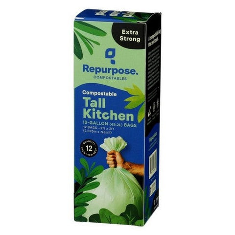 Repurpose, Compostable Extra Strong Tall Kitchen Bags, 12 Count (Case Of 20) Repurpose