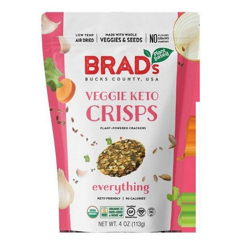 Brads Plant Based, Organic Everything Veggie Keto Crisps, 4 Oz (Case Of 6) Brads Plant Based