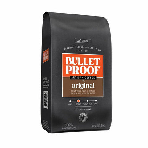 Bulletproof, Original Medium Roast Ground Coffee, 12 Oz (Case Of 6) Bulletproof
