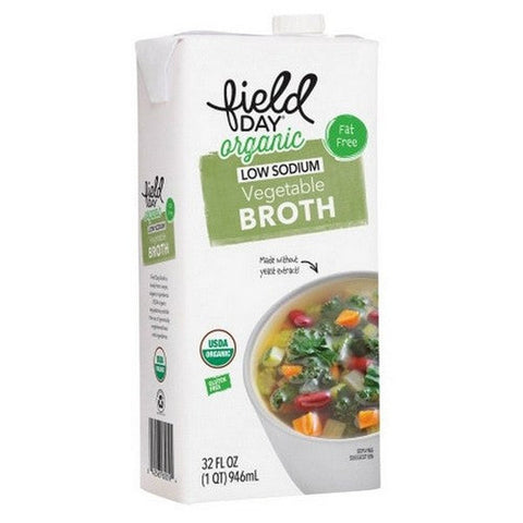 Field Day, Organic Low Sodium Vegetable Broth, 32 Oz (Case Of 12) Field Day