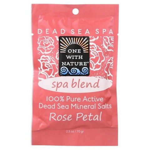 One with Nature, Spa Blend Rose Petal Dead Sea Mineral Bath Salt, 2.5 Oz (Case Of 6) One with Nature