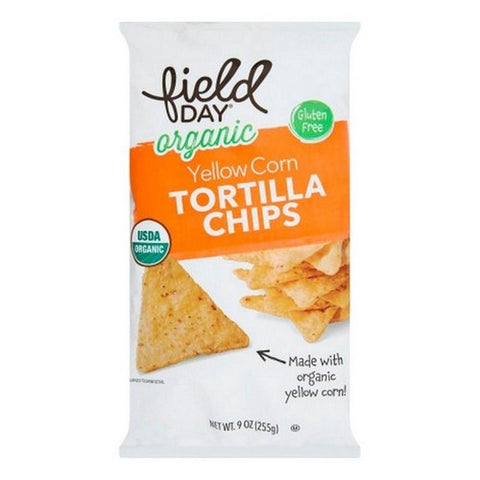 Field Day, Organic Yellow Corn Tortilla Chips, 9 Oz (Case Of 12) Field Day