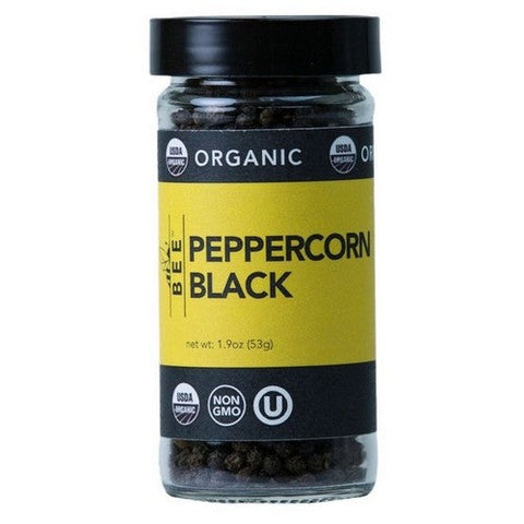 Bee Spices, Organic Black Peppercorn, 1.9 Oz (Case Of 6) Bee Spices