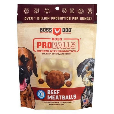 Boss Dog, Proballs Beef Meatball Freeze Dried Dog Treats, 3 Oz (Case Of 6) Boss Dog