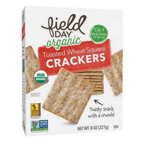 Field Day, Oragnic Toasted Wheat Square Crackers, 7 Oz (Case Of 12) Field Day