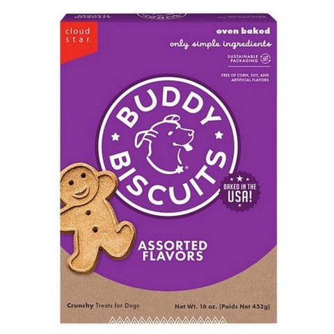 Buddy Biscuits, Assorted Flavors Crunchy Treats For Dogs, 16 Oz (Case Of 6) Buddy Biscuits