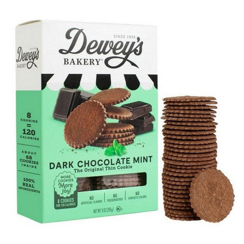 Deweys, Chocolate Mint Cookie Thins, 9 Oz (Case Of 6) Deweys
