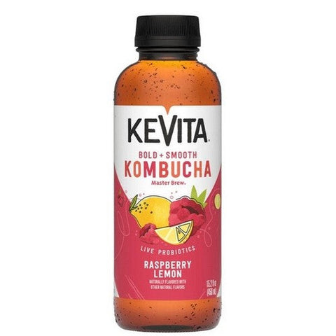 Kevita, Organic Master Brew Raspberry Lemon Kombucha, 15.2 Oz (Case Of 6) Kevita
