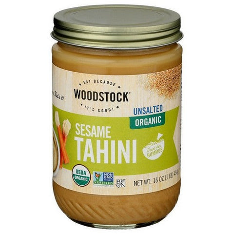 Woodstock, Unsalted Organic Sesame Tahini, 16 Oz (Case Of 12) Woodstock