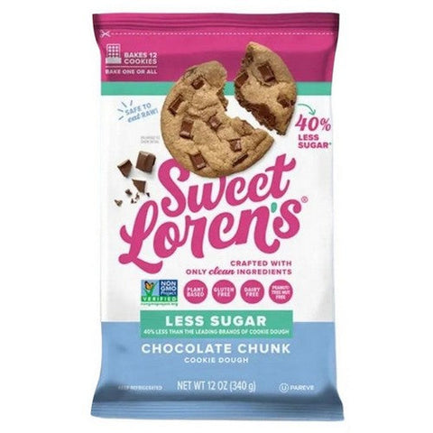 Sweet Loren's, Cookie Dough Less Sugar Chocolate Chunk, 12 Oz (Case Of 6) Sweet Loren's