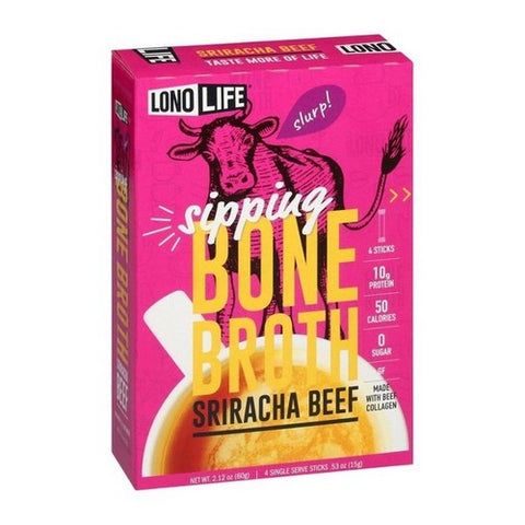 Lonolife, Sipping Bone Broth Sriracha Beef, 0.53 Oz X 4 Count (Case Of 6) Lonolife