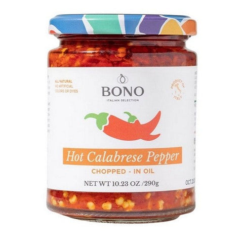 Bono, Hot Calabrese Chopped Pepper, 10.23 Oz (Case Of 6) Bono
