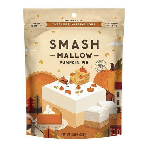 Smashmallow, Pumpkin Pie Snackable Marshmallows, 4.5 Oz (Case Of 12) Smashmallow