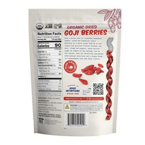 Made In Nature, Organic Dried Goji Berries, 7 Oz (Case Of 6) Made In Nature