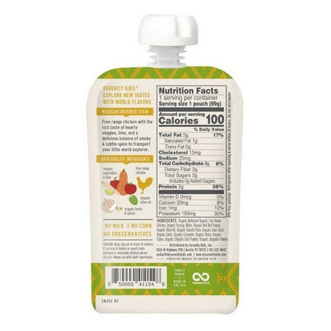 Serenity Kids, Chicken Mexican Inspired Stew, 3.5 Oz (Case Of 6) Serenity Kids