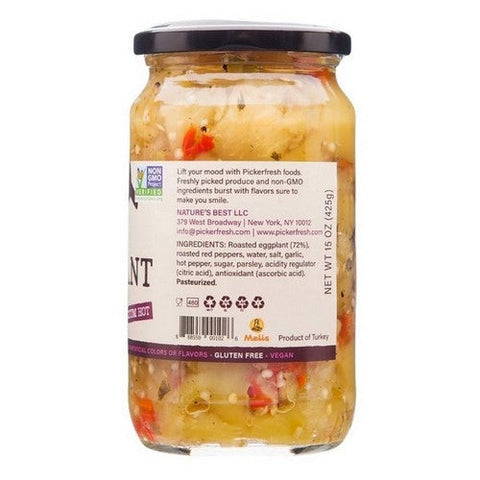 Pickerfresh, Fire Roasted Eggplant With Red Pepper, 15 Oz (Case Of 6) Pickerfresh