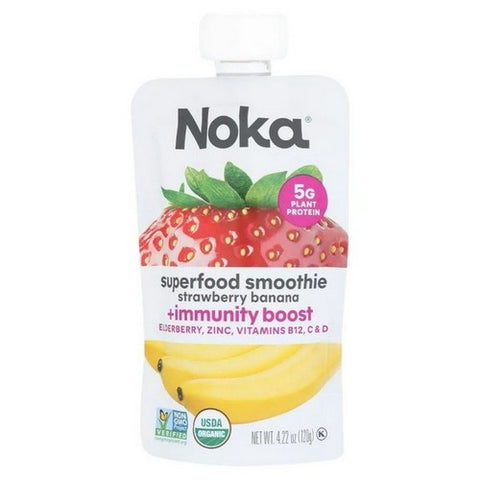Noka, Organic Superfood Smoothie Strawberry Banana, 4.22 Oz (Case Of 6) Noka