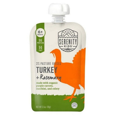 Serenity Kids, Pasture Raised Turkey Rosemary With Carrots Zucchini And Celery Pouch, 3.5 Oz (Case Of 6) Serenity Kids