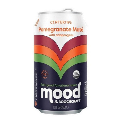 Mood, Pomegranate Carbonated Kombucha, 12 Oz (Case Of 12) Mood