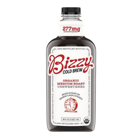 Bizzy Coffee, Organic Cold Brew Coffee Medium Roast Unsweetened, 48 Oz (Case Of 6) Bizzy Coffee