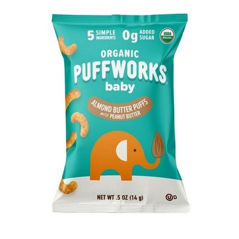 Puffworks, Baby Organic Almond Butter Puffs, 0.5 Oz (Case Of 6) Puffworks