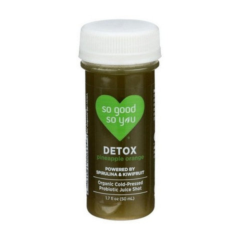 So Good So You, Detox Pineapple Orange Organic Probiotic Shot, 1.7 Oz (Case Of 12) So Good So You